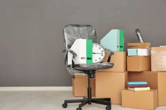 Office equipment ready to be moved from Sydney to other states